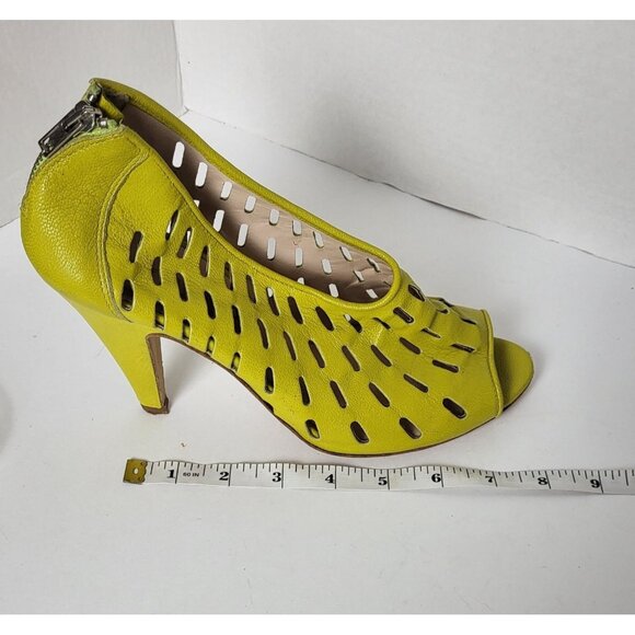 Loeffler Randall Yellow Peep Toe Heels Womens Shoes Size 10 - Picture 6 of 9